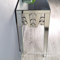 Table de console de point rond miroir transparent